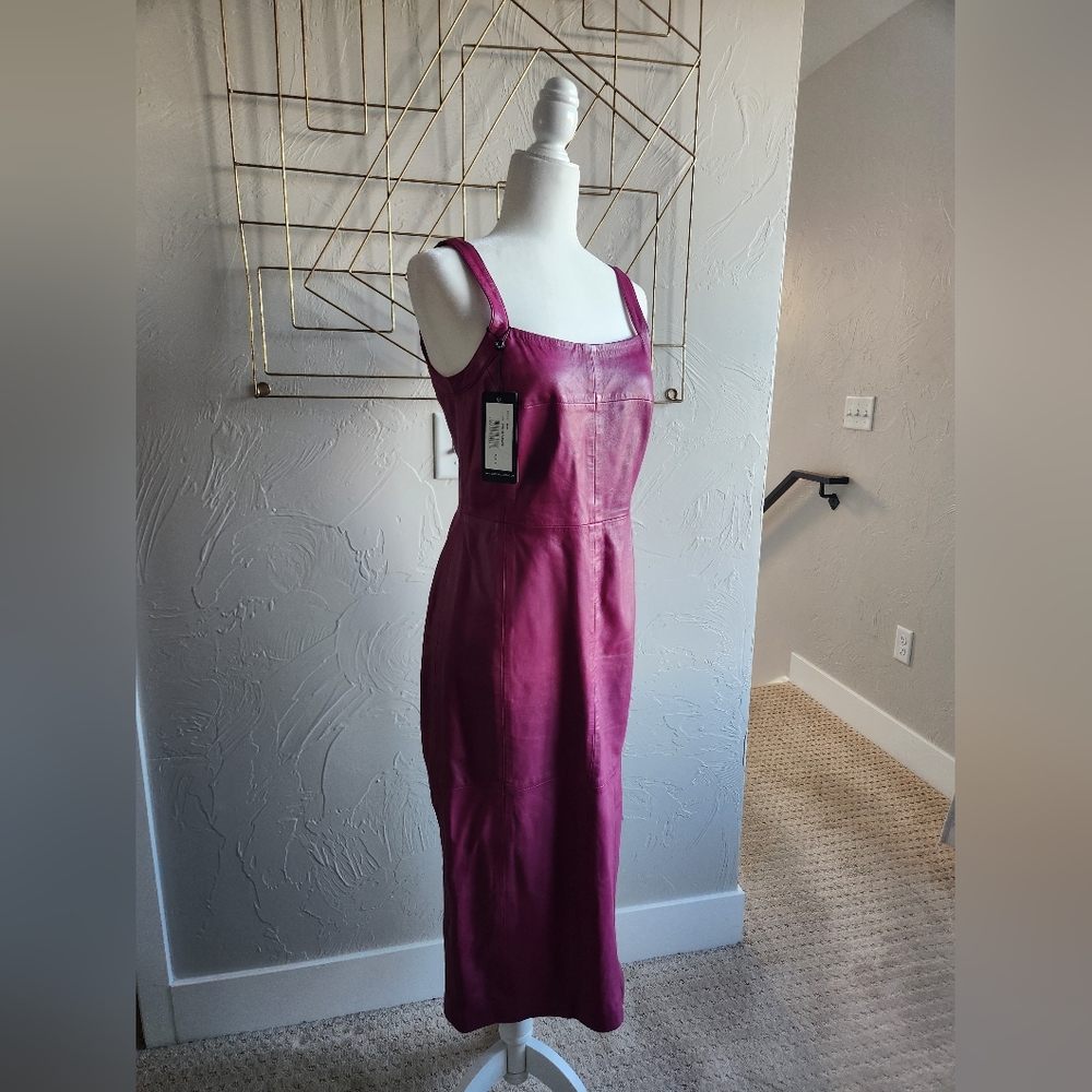Bod & Christensen Pink Leather Dress (Size 6) - NWT